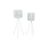 2 cache - pots sur pieds en m�tal mesh - blanc