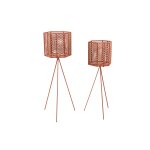 2 cache - pots sur pieds en mtal mesh - marron