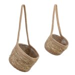 2 cache - pots suspendu en jonc de mer marron clair h20 2 cache - pots suspendu en jonc de mer marron clair h20