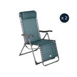 2 fauteuils de jardin relax silos bleu canard - hesp�ride