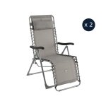 2 fauteuils de jardin relax silos gris - hespride