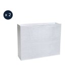 2 jardini�res rectangulaire graphit - 99, 5 x 29, 5 x 78, 5 cm - 63 l - blanc c�rus�