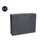 2 jardini�res rectangulaire graphit - 99, 5 x 29, 5 x 78, 5 cm - 63 l - gris anthracite