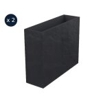 2 jardini�res rectangulaire volcania effet pierre 63 l anthracite - eda
