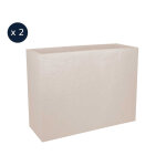2 jardini�res rectangulaire volcania effet pierre 63 l - beige calcaire - eda