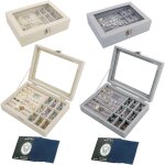 2 pcs boite a bijoux pour rangement bijoux, boite a bijoux en velours, boite bijoux avec couvercle en ...