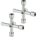 2 pcs clé croisée multifonction a 4 voies pour cle armoire electrique, clef triangle, cle carre, clé ... 2 pcs clé croisée multifonction a 4 voies pour cle armoire electrique, clef triangle, cle carre, clé ...