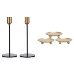 2 pcs dinant porte - chandelier, pi�ce ma�tresse de table porte - bougie et 3 pack plaque de fer bougeoir ...