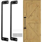 2 pcs poigne de porte de grange, poigne porte coulissante noires, poignee de porte exterieur interieur ...
