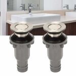 2 pcs salle de bain evier bouchon lavabo en acier inoxydable filtre de vidange a bouton - poussoir standard ...