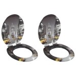 2 pcs sige wc mdf et couvercle  fermeture en douceur new york