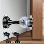 2 pi�ces arr�ts de portes magnetique en acier inoxydable, sans per�age loquet de butoir de porte magn�tique, ...