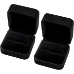 2 pices bote a bijoux pour bague, bote a bagues flanelle carr, bote a boucles d'oreilles, bijoux ...