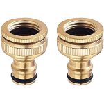 2 pices connecteur de robinet en laiton pour jardin - accessoire de tuyau d'arrosage 3 / 4 pouce - adapt ...