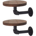 2 pices etagres murales bois ronde tagre murale flottante support mural multifonction mtal et bois ...