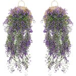 2 pices panier suspendu fleur artificielle, fleurs artificielles sur mur, fleurs suspendues, fleurs ...