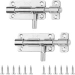 2 pieces verrou de porte, verrou porte exterieur, 304 targette de porte exterieur, loquet porte en acier ...