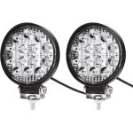 2 x 42w projecteur phare de travail led ronde 12v 24v projecteur led voiture etanche ip67 spot flood ...