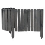2 x cl�ture enroulable en bois gris 40 x 200 cm bordure pour parterres et pelouses i bordure flexible ...