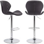 2 x tabouret de bar industrielle vintage, chaise de bar en cuir et mtal, rotatif a 360et hauteur rglable ...