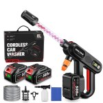 200 bar nettoyeur haute pression lectrique tuyau spiral pistolet  eau - kit avec accessoires + 2 batteries ...