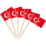 200pcs drapeau cure - dent turquie, pic drapeau turc pour topper de coupe, cure dent drapeau turque pour ...