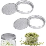 2025 2 couvercles de germination pour bocaux mason tamis de germination en acier inoxydable pour pr�venir ...