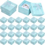 24 pcs petite boite a bijoux, bote de bague, boite cadeau bijoux en carton, carr prsentes ecrins, ...