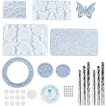 28 moules en résine pour carillons de vent, moules en résine époxy pour papillons et accessoires de bricolage ... 28 moules en résine pour carillons de vent, moules en résine époxy pour papillons et accessoires de bricolage ...