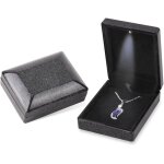 2pcs bote de collier pendentif avec lumire led noir bote en forme de carr coffrets cadeaux a bijoux ...