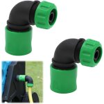 2pcs coud raccords  connexion rapide pour tuyau d'arrosage 90 - 1 / 2 pouce laiton / acier inoxydable ...