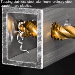 2pcs spirale fl�te filetage tarauds, m�trique m8 x 1, 25 h2 vis filetage taraud, titane rev�tement m2 ...