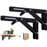 2pcs support d' etagres pliable 400mm equerre pliante etagre murale support pliante robuste noir support ...