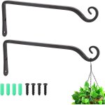 2pcs support mural pour plante, crochets de suspension muraux supports de panier suspendu en fer forgé ... 2pcs support mural pour plante, crochets de suspension muraux supports de panier suspendu en fer forgé ...