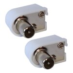 2x connecteur prise - fiche antenne - tv coud�e - 9, 5mm - iec 169 - 2 t�l� coaxial - pour rallonge - ...