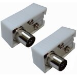 2x connecteur prise fiche antenne tv femelle coud�e 9, 5mm iec 169 - 2 t�l� coaxial pour rallonge - c11322 ...