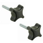 2x vis a serrage manuel m6x40 rapide tete plastique acier m5 ecrou etoile blocage mancheron brancard ...