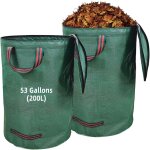 2x200l sac  dchets verts de jardin avec couvercle, rsistant, indchirable, , avec poignes - idal ...