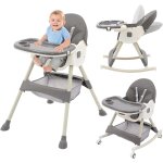 3 en 1 chaise haute bb evolutive pliable chaise haute transat inclinable enfant chaise reglable hauteur ...