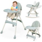 3 en 1 chaise haute bb evolutive pliable chaise haute transat inclinable enfant chaise reglable hauteur ...