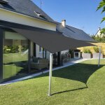 3, 5x5m graphite voile d`ombrage rectangulaire carr, toile impermable une protection des rayons uv ...