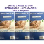 3 alèses protège matelas - housse imperméable - anti acariens - 90 x 190 cm 3 alèses protège matelas - housse imperméable - anti acariens - 90 x 190 cm