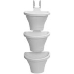 3 balconni�res corsica for�t vertical 24 cm - blanc - elho