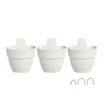 3 balconni�res en plastique elho vibia campana for�t verticale blanc soie - Ø 17 cm