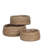 3 cache - pots en jonc de mer marron clair h10 3 cache - pots en jonc de mer marron clair h10
