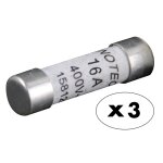 3 fusibles c�ramique 10, 3x38 - 16a sans voyant