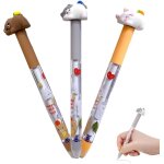 3 pices encre gel effaable, stylo effacable design kawaii animaux pour bureau, papeterie pour etudiants, ...