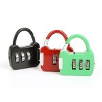 3 pi�ces de serrure a mot de passe a 3 chiffres, cadenas a combinaison multicolore, serrure a bagages, ...