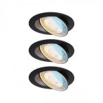 3 x spot orientable � encastrer gradable - 5w - noir - led whiteselect paulmann