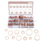 300 pièces de bagues d'etanchéité en cuivre, assortiment de rondelles d'etanchéité en cuivre, kit de ... 300 pièces de bagues d'etanchéité en cuivre, assortiment de rondelles d'etanchéité en cuivre, kit de ...